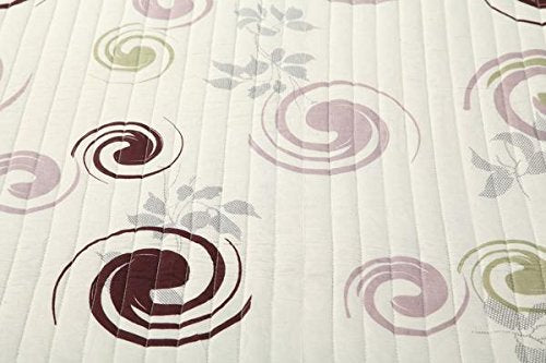 Tache Full Size Quilt 3 Piece Soft Cotton Summer Showers Spiral Reversible Scalloped Off White Brown Multi Color Ivory Bedspread Full Size