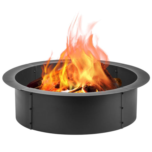 OutVue 36 inch Fire Pit Ring for Outside,Heavy Duty Wood Burning Fire Pit Ring Insert, DIY Fire Pit Liner Campfire Ring Above or In-Ground for Outdoor