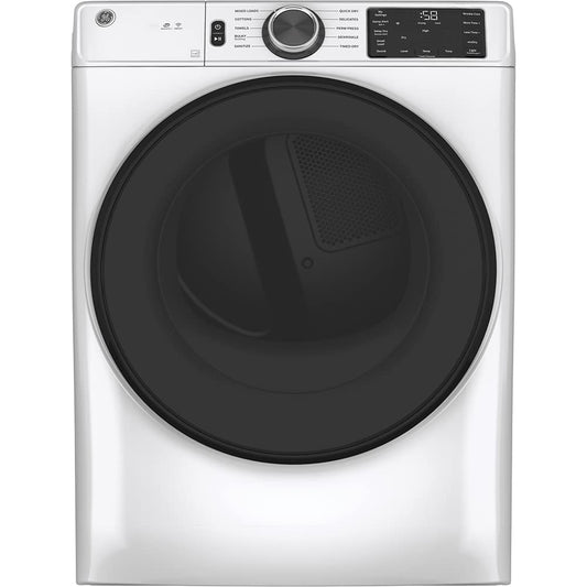 GE GFD55GSSNWW 28" Front Load Gas Dryer with 7.8 cu. ft. Capacity Built-in WiFi HE Sensor Dry and Sanitize Cycle in White