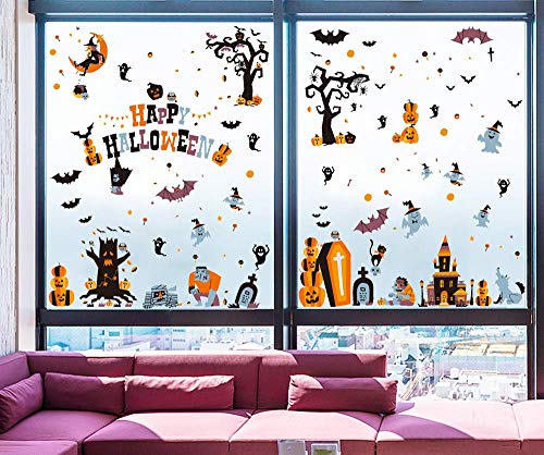 CCINEE Halloween Window Stickers，10 Sheets Halloween Window Clings Decals for Halloween Party Decoration Glass Windom Indoor and Outdoor Home Decor