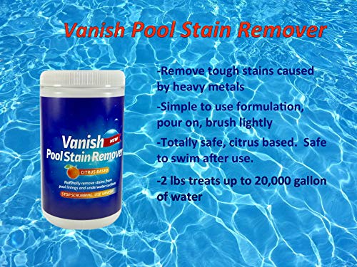 Bosh Chemical Vanish Pool & Spa Stain Remover 2 Pack (4LBS)- Natural Safe Citrus Based, Works Excellent on Vinyl, Fiberglass, and Metals, Removes Rust and Other Tough Stains