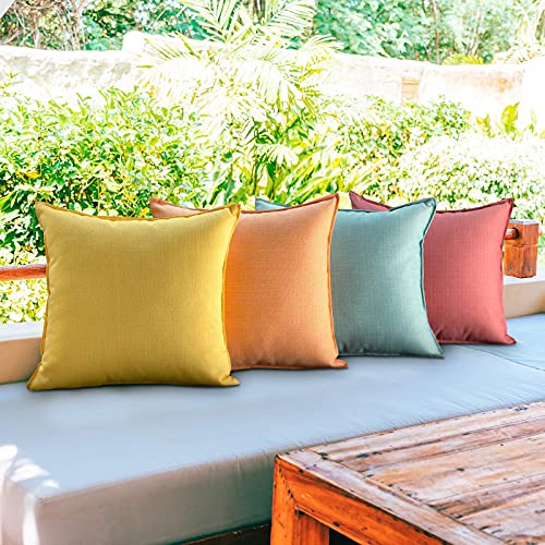 MIULEE Pack of 2 18x18 Outdoor Pillow Inserts, Outdoor Throw Pillows Water-Resistant Decorative Premium Square Pillow Stuffer Sham for Porch Swing Couch Sofa Cushion Patio Furniture