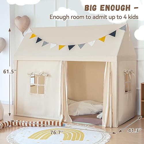 Twin Size Bed Tents Canopy - Large Sleeping Tents Indoor for Privacy Space 76.7 x 41.3 x 61.5 inches, Portable Big Space Floor Bed Tents for Kids/Adult