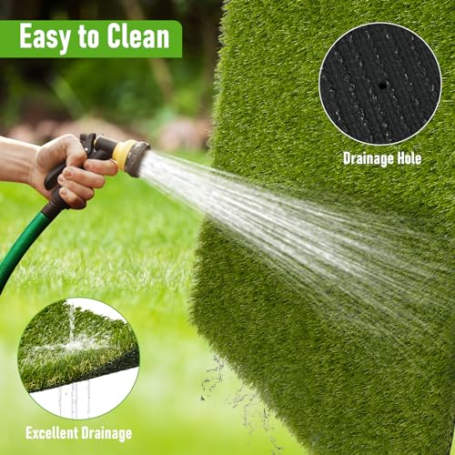 CooRug Artificial Grass, 30 x 18 Inches Fake Grass for Dogs, Reusable Dog Grass Pee Pads with Drainage Holes for Dog Potty Training Outdoor Indoor Door Mat Decoration