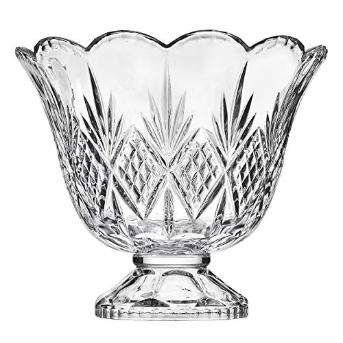 Godinger Dublin Crystal Punch Bowl Set with 8 Cups and Ladle - 10 Piece Set