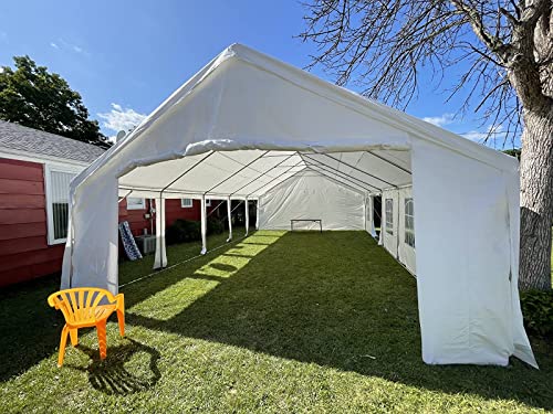 Quictent 16x32 Party Tent Outdoor Heavy Duty Gazebo Wedding Tent White Canopy Carport Event Shelters with 8 Removable Sidewall Windows & Storage Bags