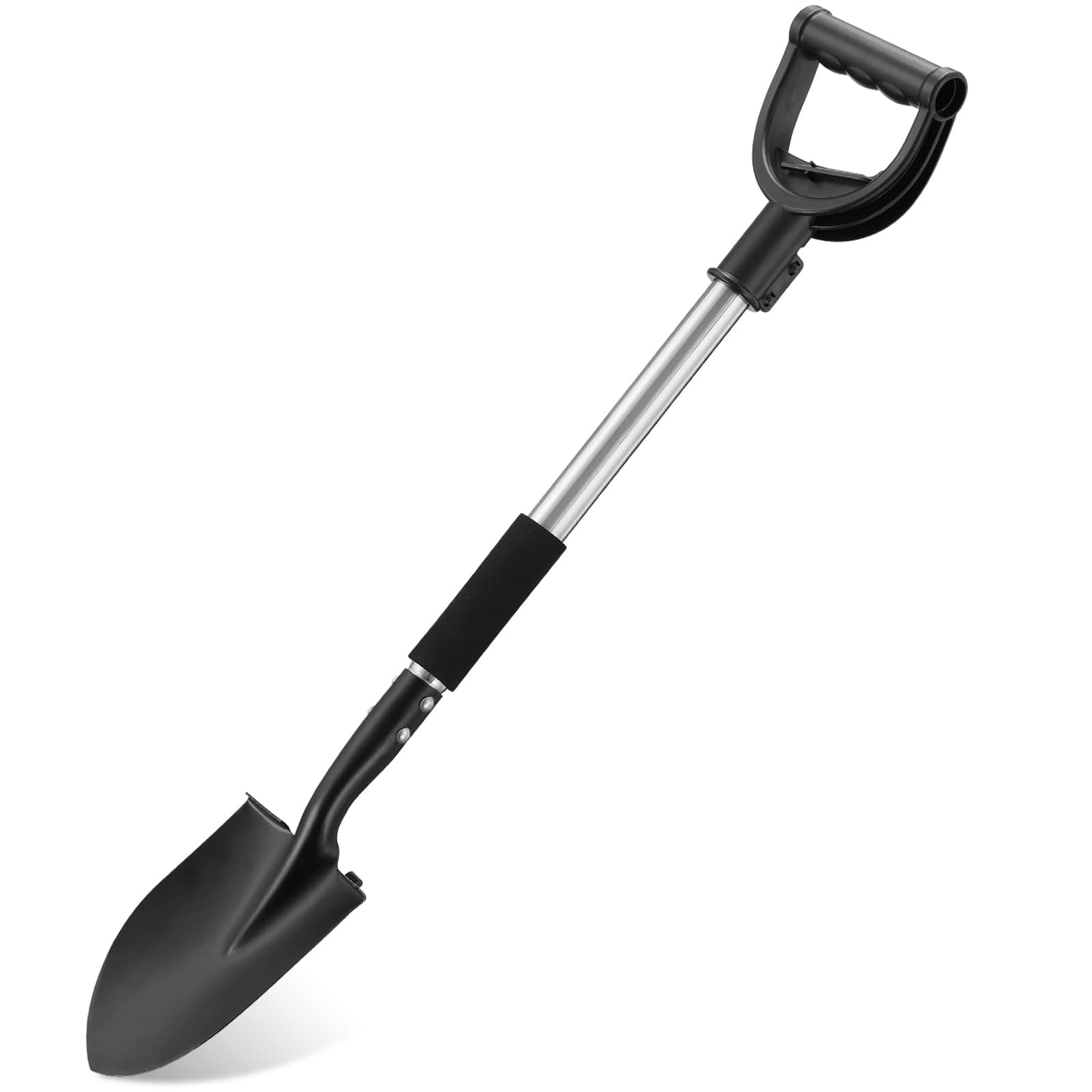 Shovels for Digging,31 inch Long & 1-1/4inch Diameter with Curved D -Shaped Handle Heavy Duty Car Shovel, Suitable for Excavation Camping Car Gardening.