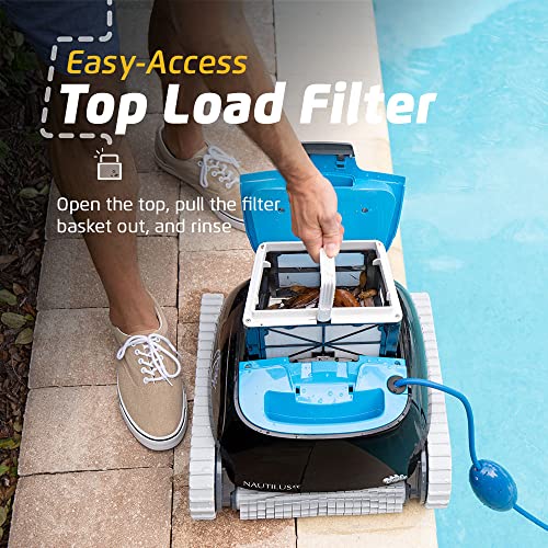 Dolphin Nautilus CC Automatic Robotic Pool Vacuum Cleaner, Wall Climbing Scrubber Brush, Top Load Filter Access, Ideal for Above/In-Ground Pools up to 33 FT in Length