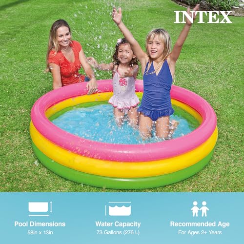 Intex Kiddie Pool - Kid's Summer Sunset Glow Design - 58" x 13"