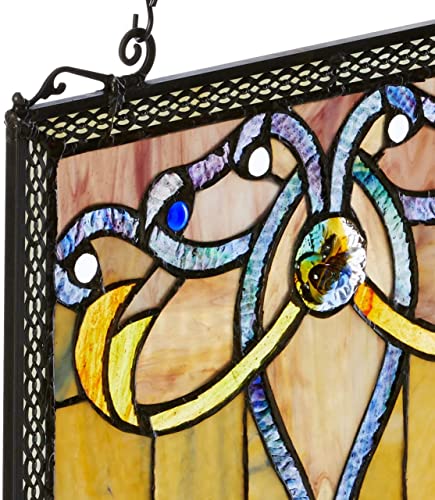 Fine Art Lighting ZP173N 276 Glass Cuts Tiffany Window Panel, 15 x 26, Multi Color