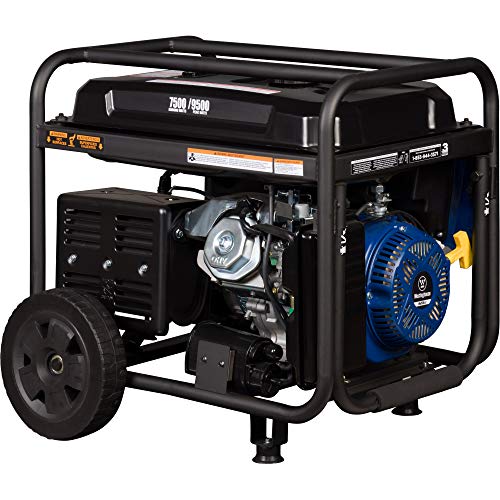 Westinghouse Outdoor Power Equipment 9500 Peak Watt Home Backup Portable Generator, Remote Electric Start with Auto Choke, Transfer Switch Ready 30A Outlet, Gas Powered,Black/Blue