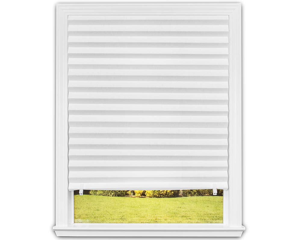 Redi Shade No Tools Original Light Filtering Pleated Paper Shade White, 36 in x 72 in, 6-pack