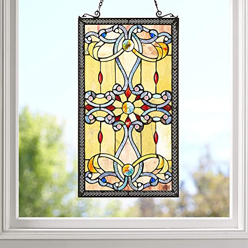 Fine Art Lighting ZP173N 276 Glass Cuts Tiffany Window Panel, 15 x 26, Multi Color