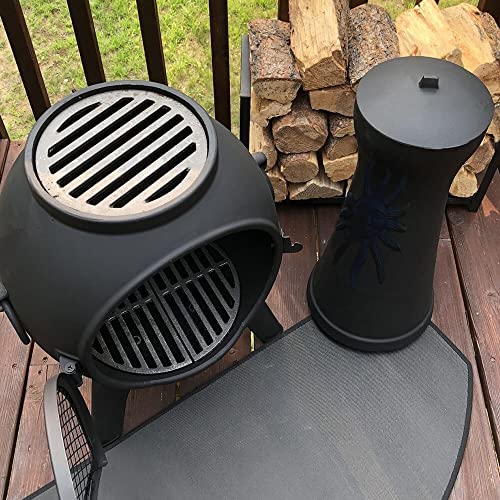 Sun Fire Outdoor Chiminea Fireplace by The Blue Rooster - Cast Aluminum Deck or Patio Firepit