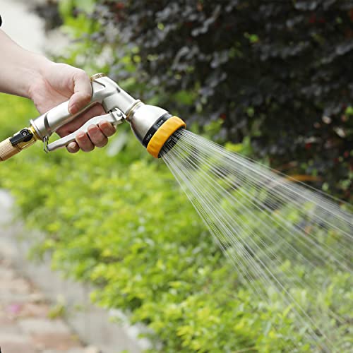 FANHAO Garden Hose Nozzle Sprayer, 100% Heavy Duty Metal Water Hose Sprayer with 7 Spray Patterns, High Pressure Spray Nozzle for Watering Plants & Lawns, Washing Cars & Pets