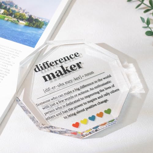 Eterfordista Thank You Gifts for Difference Maker Appreciation Birthday Gift for Leader Boss Mentor Staff Employee Coach Manager Coworker Teacher Difference Maker Definition Decorative Signs Plaques