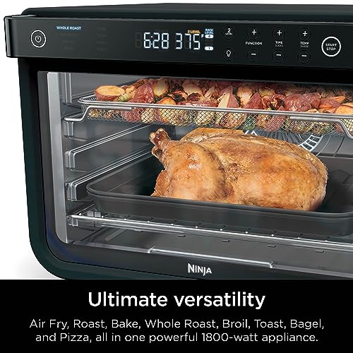 Ninja DT202BK Foodi 8-in-1 XL Pro Air Fry Oven, Large Countertop Convection Oven, Digital Toaster Oven, 1800 Watts, Black, 12 in.
