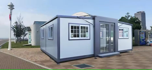iNNOVANT Portable Prefabricated Tiny Home 19x20ft - Mobile Expandable Folding House with Bathroom, 20ft Container Design for Guest House, Site Office, Storage Shed, Guard House, Warehouse, Workshop