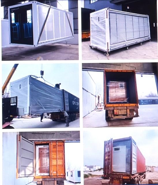 Prefab Mobile Home,Tiny House to Live in,Foldable Container House Measuring 19 x 20 ft, with 2 bedrooms,Bathroom,Kitchen and Living Area