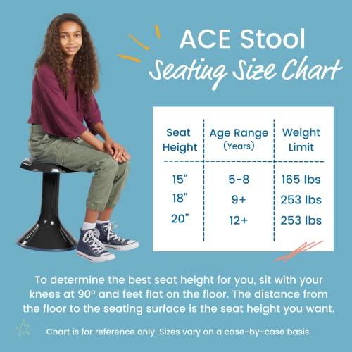 ECR4Kids ACE Active Core Engagement Wobble Stool, 15-Inch Seat Height, Flexible Seating, Red