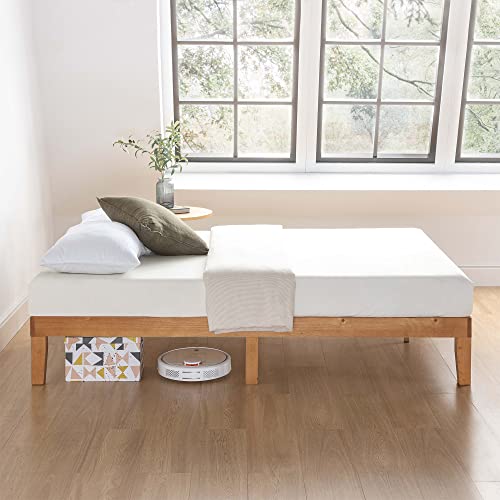 Mellow Naturalista Classic - 12 Inch Solid Wood Platform Bed with Wooden Slats, No Box Spring Needed, Easy Assembly, Full, Natural Pine