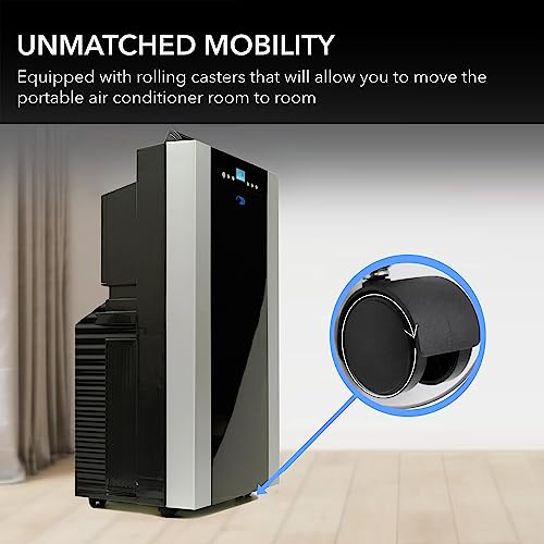 Whynter Portable Air Conditioner with Dual Hoses, Dehumidifier & Cooling Fan for 500 Sq Ft Rooms, Includes AC Unit Storage Bag & Window Kit, ARC-14S, Platinum/Black