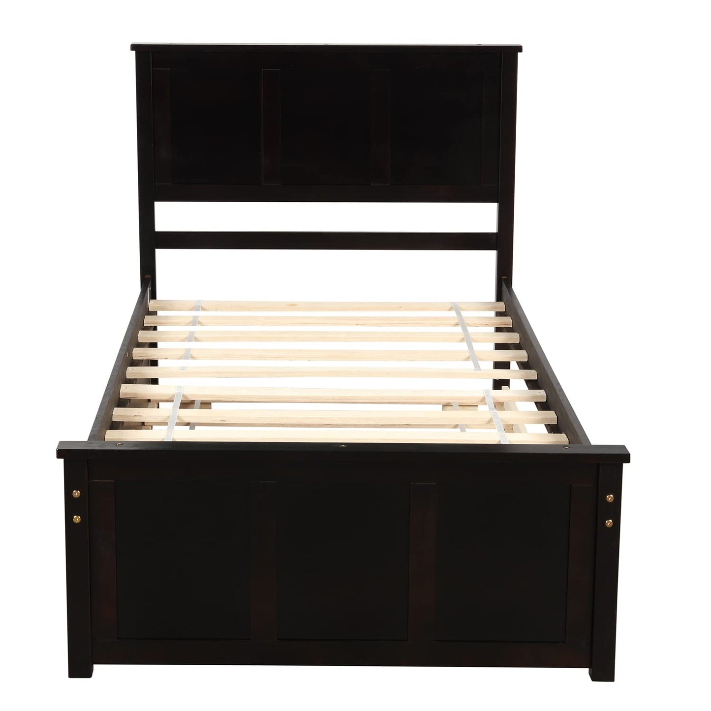 Twin Bed with Drawers,Wood Platform Bed Frame with Headboard and Footboard Wooden Captain Bed for Boys, Girls, Kids, Teens, Espresso