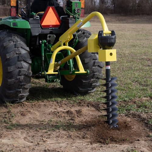 Titan Attachments 60 HP 3 Point Post Hole Digger with 12in Auger Attachment, PTO Powdered Digger, Compact Tractor Attachment for Fence Posts, Deck and Building Frames, Plant Trees and Shrubs