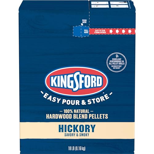 Kingsford 100% Natural Hickory Hardwood Blend Pellets - For All BBQ Grills & Smokers, 18 lbs