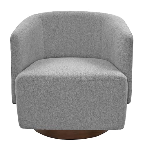 MINCETA Accent Chair,Modern Swivel Chairs for Living Room and Bedroom Reading with Wood Base,Performance Fabric in Gray
