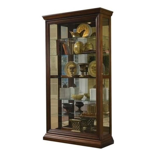 Pulaski Two Way Sliding Door Curio, 43 by 16 by 80-Inch, Brown