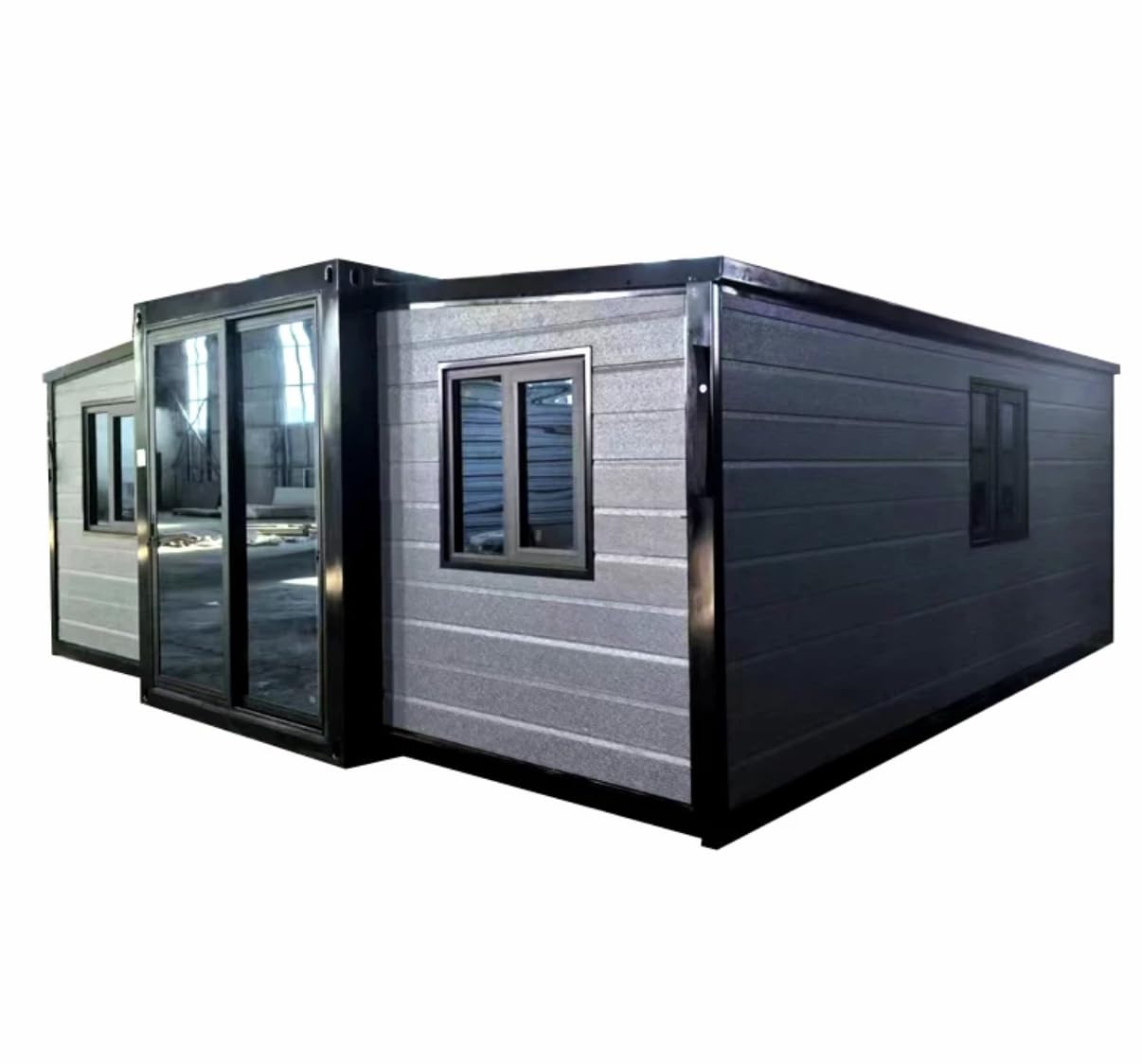 40ft Prefab Container Tiny House Kit, Outdoor Fancy Expandable Homes, Solar Powered Small House