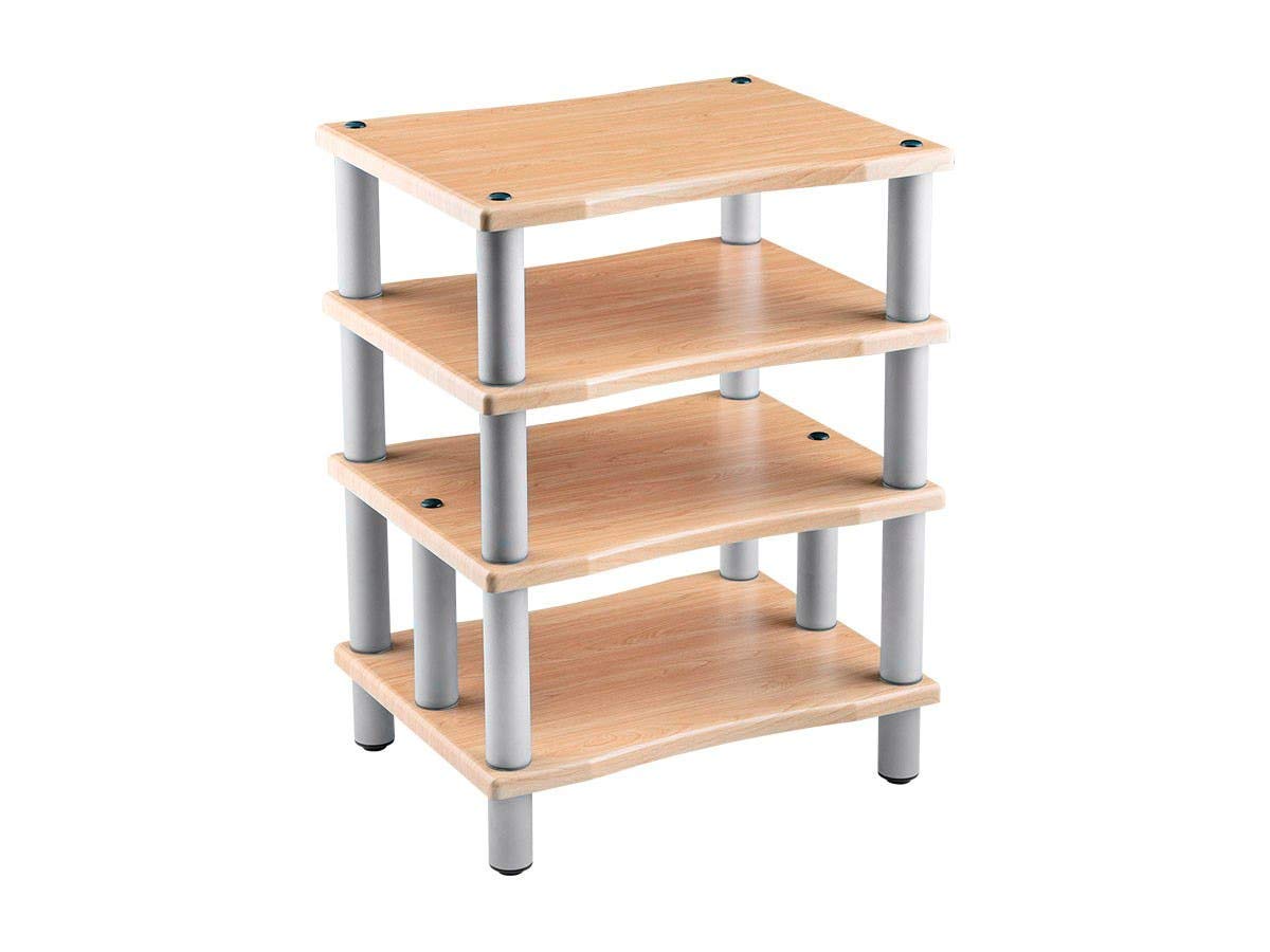 Monolith Heavy Duty 4 Tier Audio Stand XL - 1" Shelf Thickness, Open Air Design, Sturdy Construction, Maple