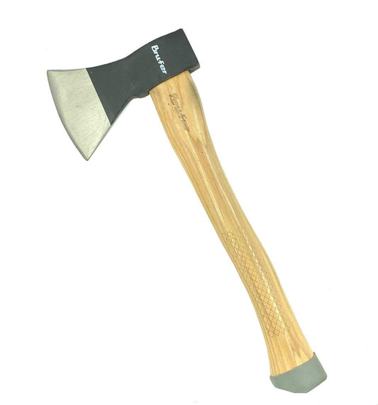 BRUFER 203651-3 Throwing Axe, Hatchet with Genuine Hickory Wood Handle - Suitable for Axe Throwing Competitions, Camping, Survival, Gardening and Chopping Wood, 600g, 21oz