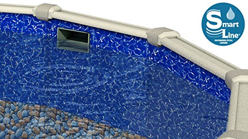 Smartline Bedrock 24-Foot Round Liner | Overlap Style | 48-to-52-Inch Wall Height | 25 Gauge Virgin Vinyl | Designed for Steel Sided Above-Ground Swimming Pools