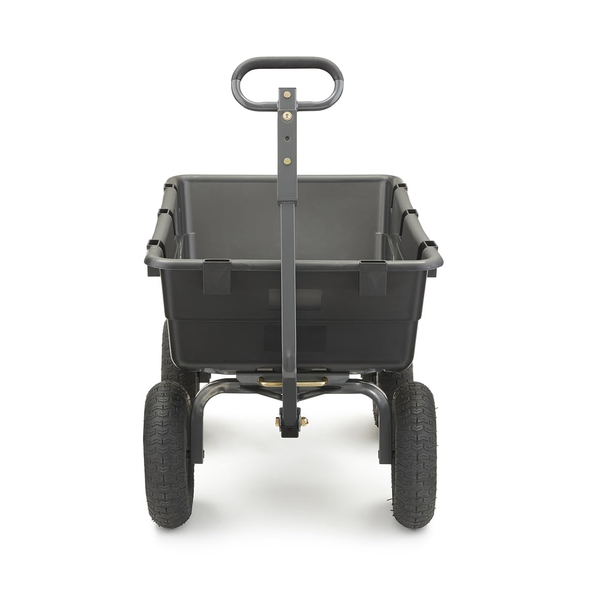 Gorilla Carts 6 Cu Ft Poly Yard Dump Cart and Utility Wagon, with Steel Frame and 1200 Pound Heavy Duty Capacity, for Lawn and Gardening, Black