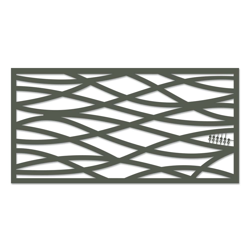 GRID AXCENTS Wave Decorative Lattice, Privacy Screen, Deck Skirting, Multi-use Panel (2 ft. x 4 ft., Warmstone, 1)