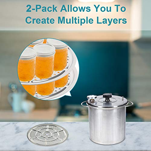 FONLLAM 2Pack Stainless Steel Canner Rack - 11-Inch Pressure Cooker Rack for Pressure Canner - Compatible with Presto, All-American and More