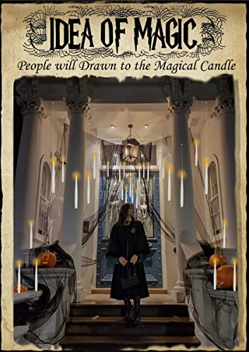 Floating Candles with Wand, Halloween Decoration 20 PCs Magic Hanging Candles, Flickering Warm Light Flameless Floating LED Candle with Wand Remote, Battery Operated Taper Candle Set for Theme Party