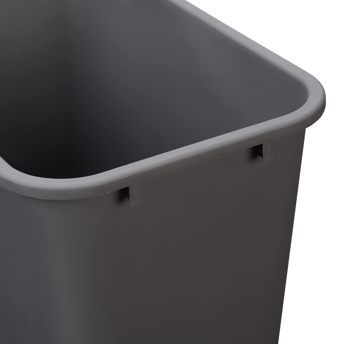 Amazon Basics Rectangular Commercial Office Wastebasket, 10 gallon (Pack of 2), Grey (Previously AmazonCommercial brand)