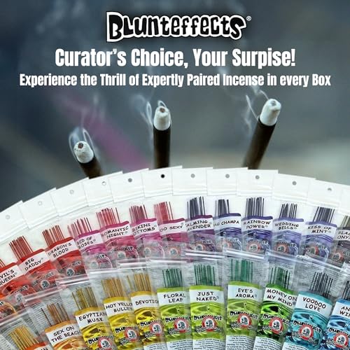 Blunteffects Hand-Dipped Incense Sticks - Premium 144-Pack Variety Set, 12 Different Scents, 11" Long, USA-Made Aromatherapy with Long Burn Time (12 pack, 144 total sticks)