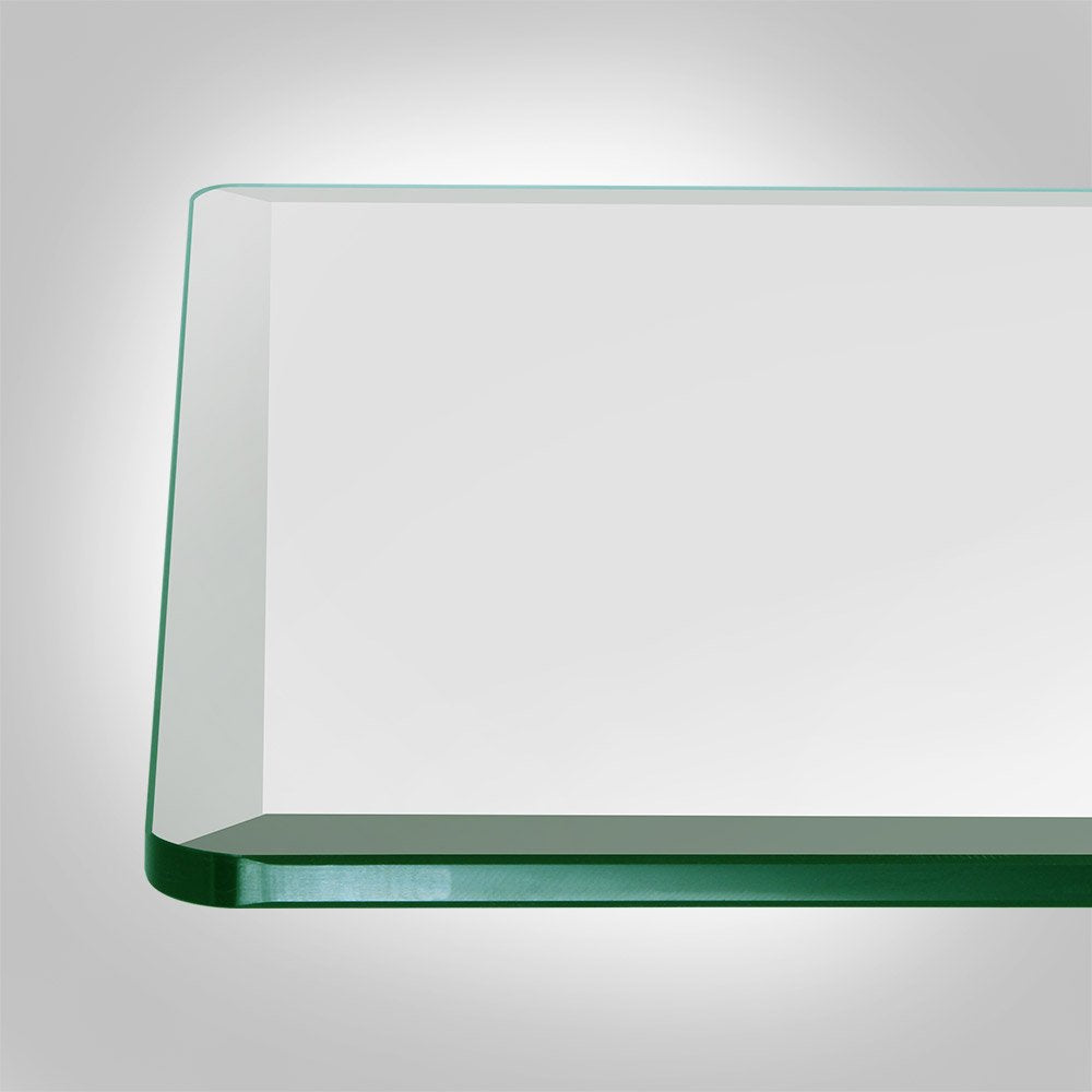 Dulles Glass 48" Square Glass Table Top - Tempered - 1/2" Thick - Bevel Polished Glass - Radius Corners