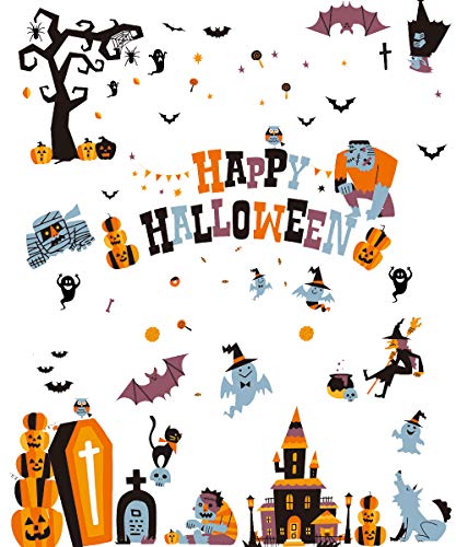 CCINEE Halloween Window Stickers，10 Sheets Halloween Window Clings Decals for Halloween Party Decoration Glass Windom Indoor and Outdoor Home Decor