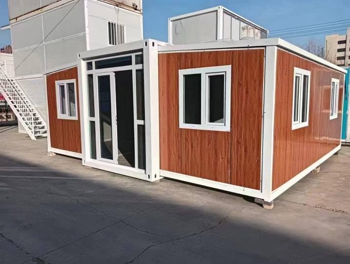 ZUR Portable Prefabricated Modular Home 19ft×20ft Mobile Expandable Sturdy Steel Prefab Container House for Hotel, Booth, Office, Guard House, Shop, Villa, Warehouse, Workshop