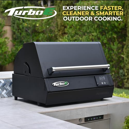 Turbo E Outdoor Electric Grill by PLUGNGRILL - High-Power 1700W Infrared Grill Technology - 24-Inch Smart BBQ Grill with Probe & Digital Display for Precise Cooking & Searing