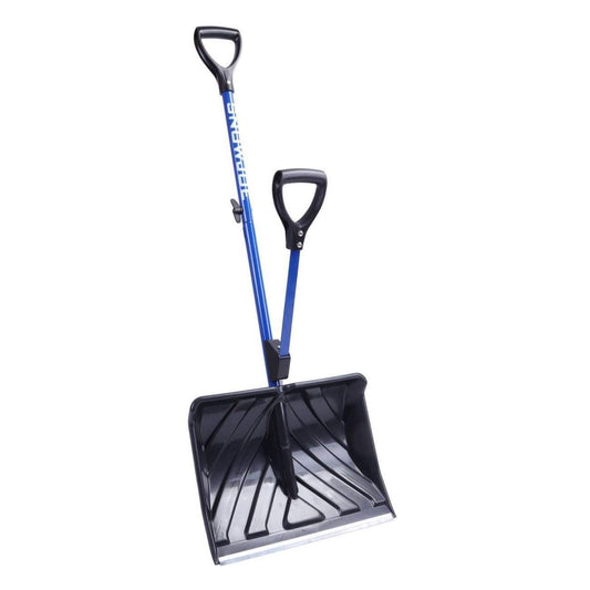 Snow Joe Shovelution Strain-Reducing Snow Shovel w/Spring Assisted Handle, Blue (18-Inch, Original)