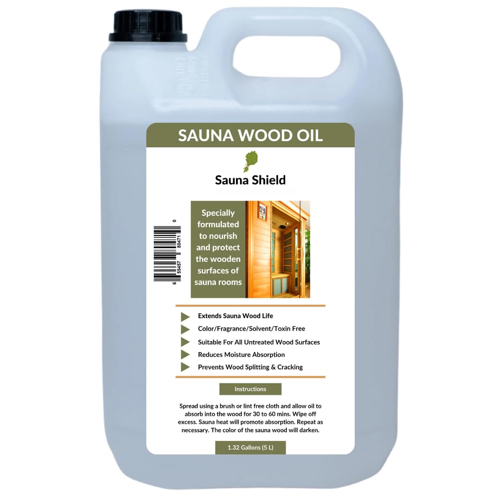 Sauna Shield Sauna Wood Oil (1.32 Gallons) - Protects & Nourishes Sauna Wood