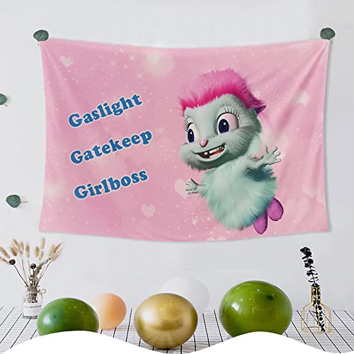 Meme Funny Pink Tapestry Anime Tapestry Novelty Gift for Children's Party Dorm Living Room Bedroom Home Decor 60x40Inches