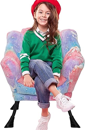 ALIMORDEN Kids Lazy Chair, Glow in The Dark Lovely Unicorn Patterns Toddler Chair, Steel Frame Leisure Sofa with Armrests, Super Soft and Comfy