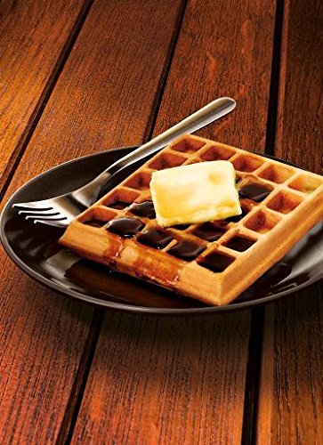 Krups Breakfast Set Stainless Steel Waffle Maker 4 Slices Audible "Ready" Beep, 1200 Watts Square, 5 Browning Levels, Removable Plates, Dishwasher Safe, Belgian Waffle Silver and Black